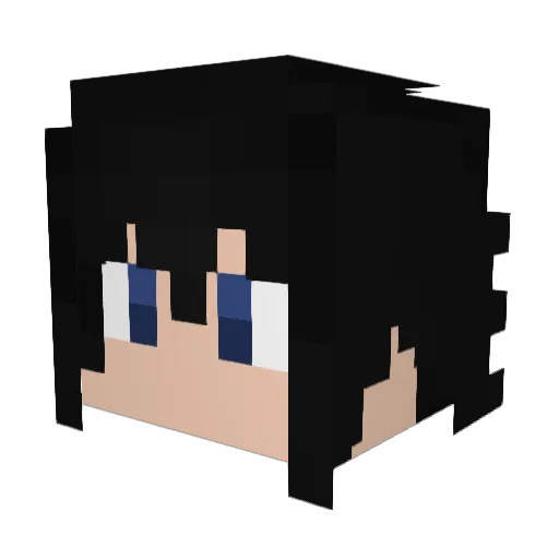 Bkkkb Minecraft avatar head, 3D render