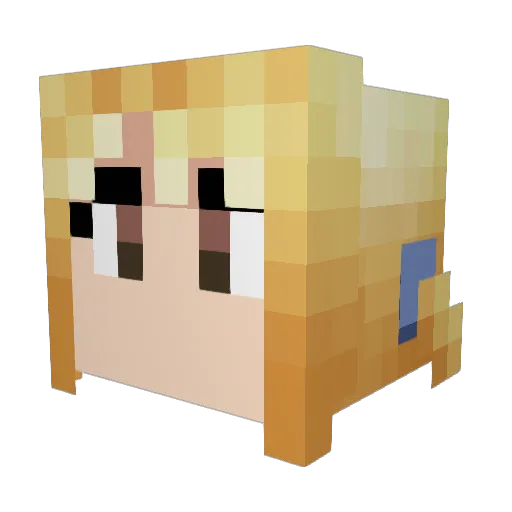 Bktwone Minecraft avatar head, 3D render
