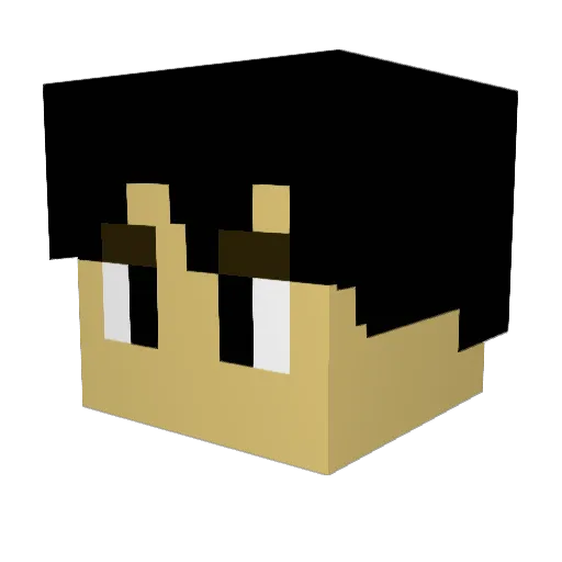 Bkwcrafter Minecraft avatar head, 3D render