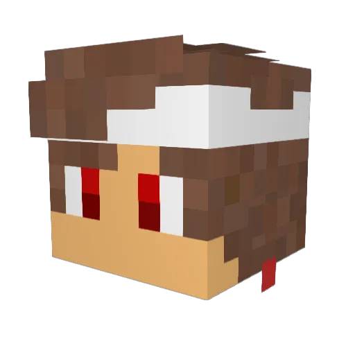 Bl00psy Minecraft avatar head, 3D render
