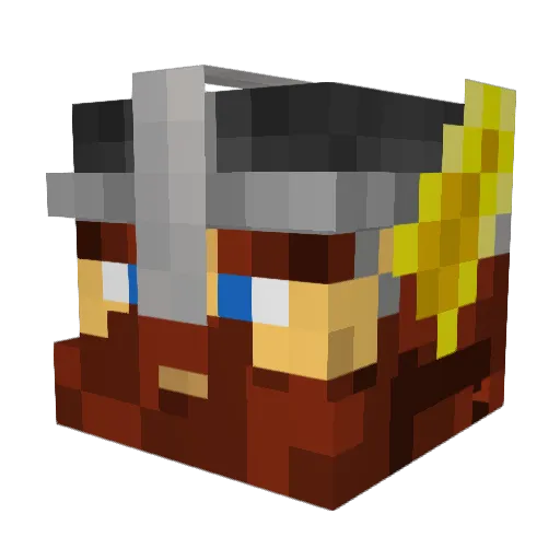 Bl0cHEAD Minecraft avatar head, 3D render