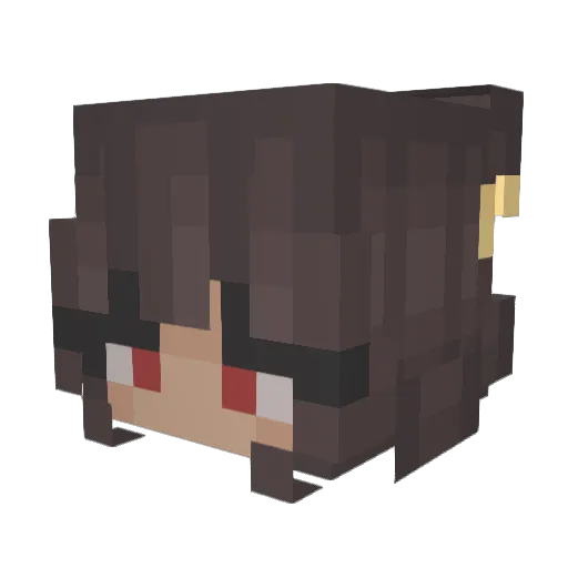Bl3aQ Minecraft avatar head, 3D render