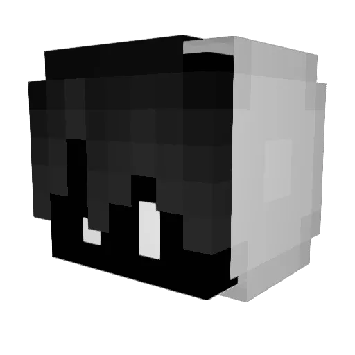 Bl3ckPers Minecraft avatar head, 3D render
