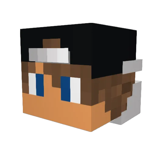 Bl4ckFusion Minecraft avatar head, 3D render