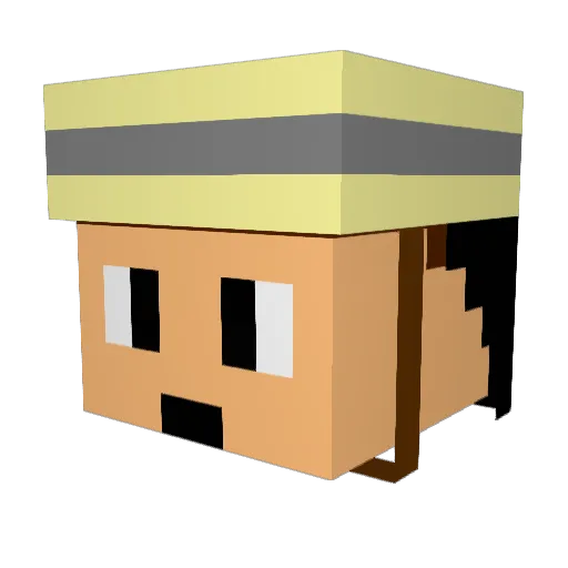 Bl4ck_vScuF Minecraft avatar head, 3D render