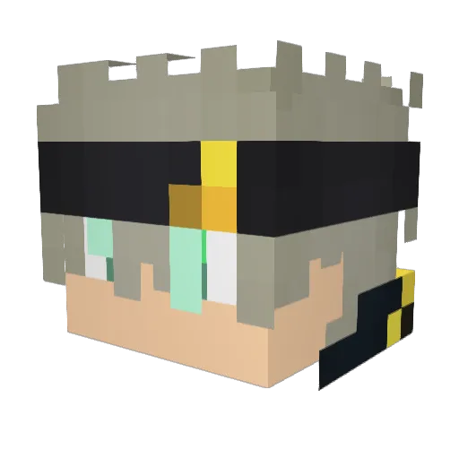Bl4cktears Minecraft avatar head, 3D render