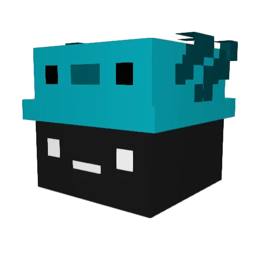 Bl4en Minecraft avatar head, 3D render