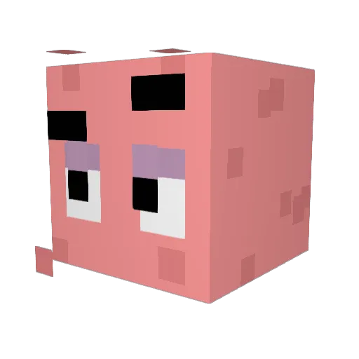 BlAUK Minecraft avatar head, 3D render