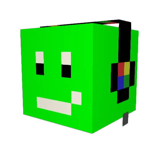 BlaBool Minecraft avatar head, 3D render