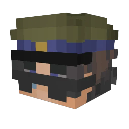 BlaCkCoffE Minecraft avatar head, 3D render