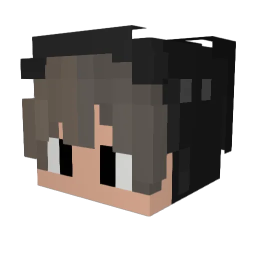 Blaaack1 Minecraft avatar head, 3D render