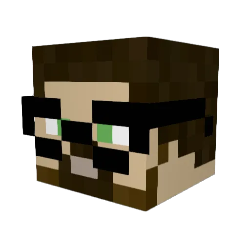 Blaack Minecraft avatar head, 3D render