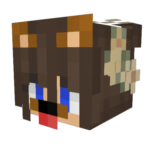 Blabakbak Minecraft avatar head, 3D render