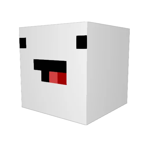 BlabbyBook Minecraft avatar head, 3D render