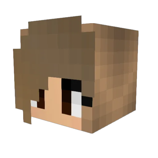 Blabla Minecraft avatar head, 3D render