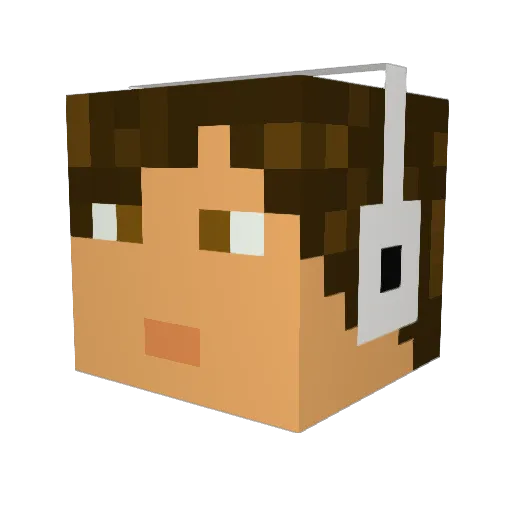 BlacKBoXer Minecraft avatar head, 3D render