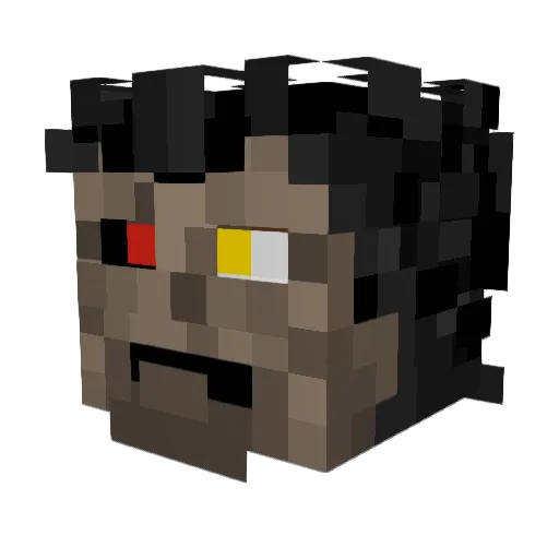 Blacake Minecraft avatar head, 3D render