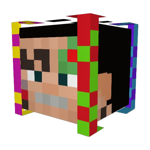 Blacbart Minecraft avatar head, 3D render