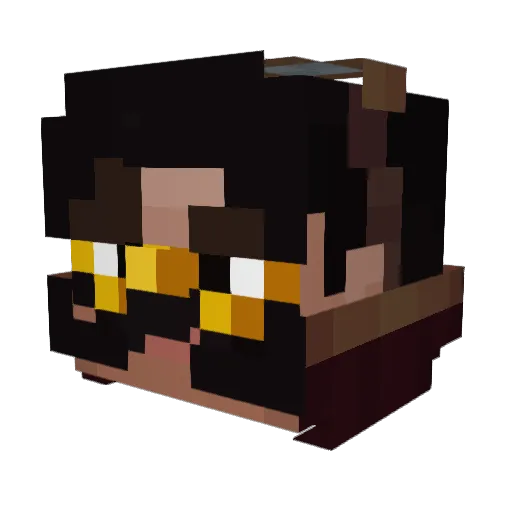 Black0Fox Minecraft avatar head, 3D render