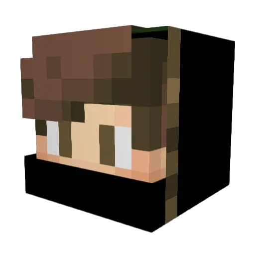 Black0n Minecraft avatar head, 3D render