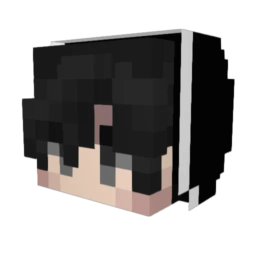 Black1_05 Minecraft avatar head, 3D render