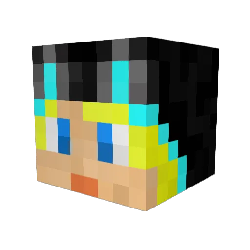 Black4Neko Minecraft avatar head, 3D render