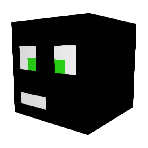 BlackAm_17 Minecraft avatar head, 3D render