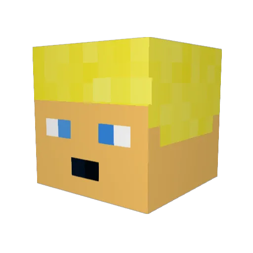 BlackAndMe Minecraft avatar head, 3D render