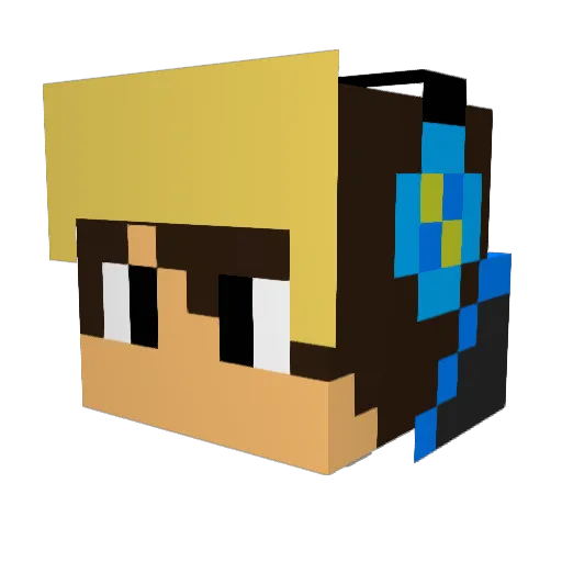 BlackAngel17 Minecraft avatar head, 3D render