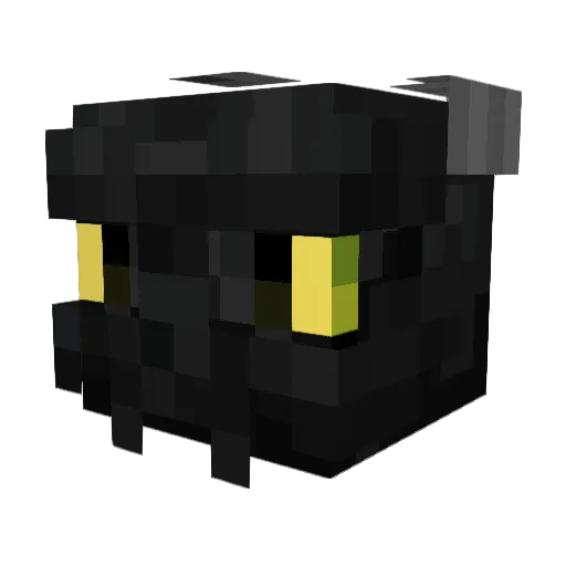 BlackAures Minecraft avatar head, 3D render
