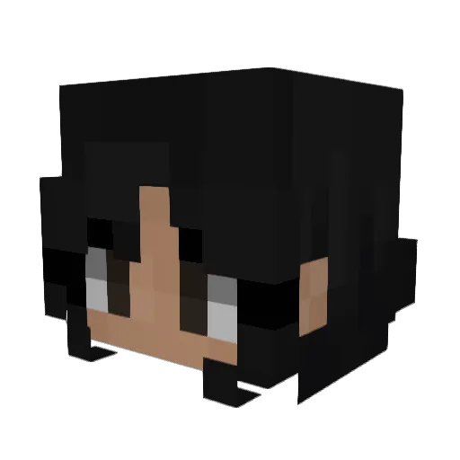 BlackBat Minecraft avatar head, 3D render