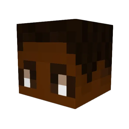 BlackBert3 Minecraft avatar head, 3D render