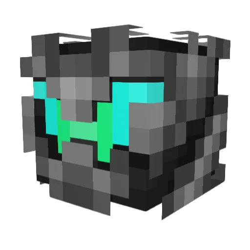 BlackBino Minecraft avatar head, 3D render