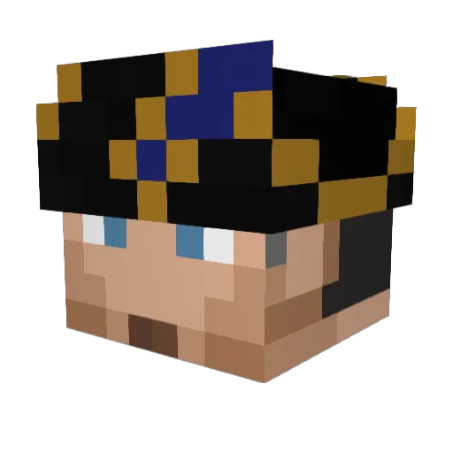 BlackBird241 Minecraft avatar head, 3D render