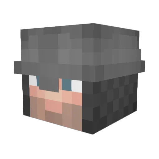 BlackBulkk Minecraft avatar head, 3D render