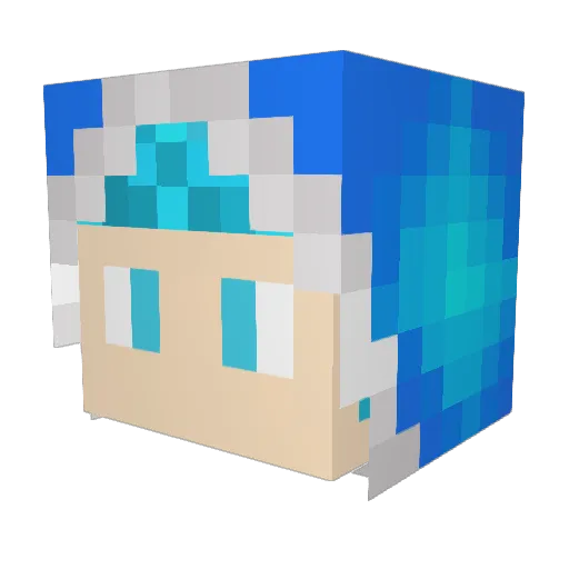 BlackCat23 Minecraft avatar head, 3D render