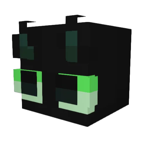 BlackCatHyper Minecraft avatar head, 3D render