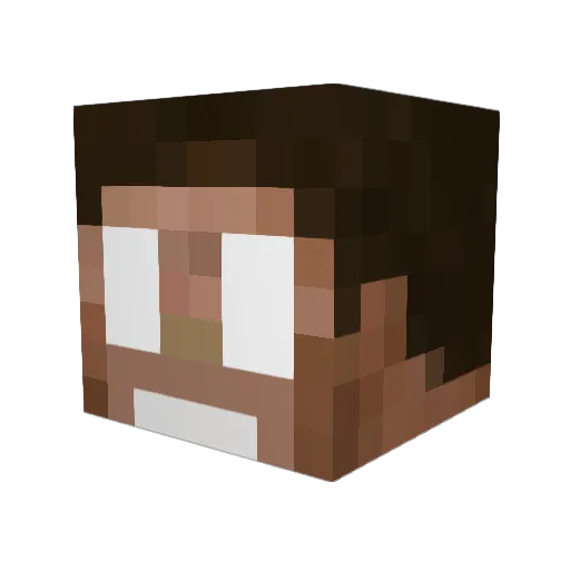 BlackD Minecraft avatar head, 3D render