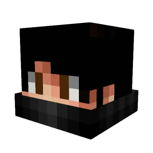 BlackDab_ Minecraft avatar head, 3D render