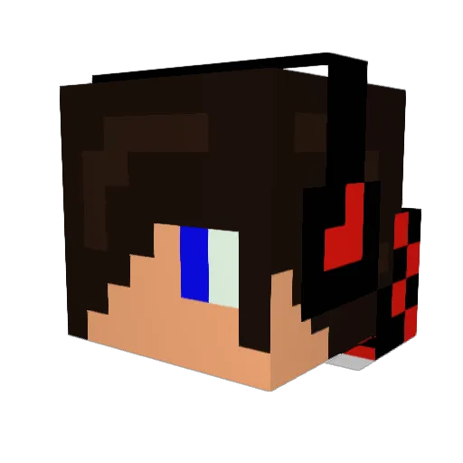 BlackDarkPuma Minecraft avatar head, 3D render
