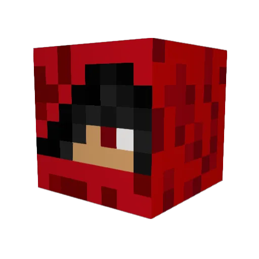 BlackDestiny Minecraft avatar head, 3D render