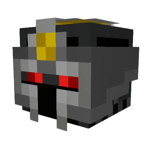 BlackDim Minecraft avatar head, 3D render