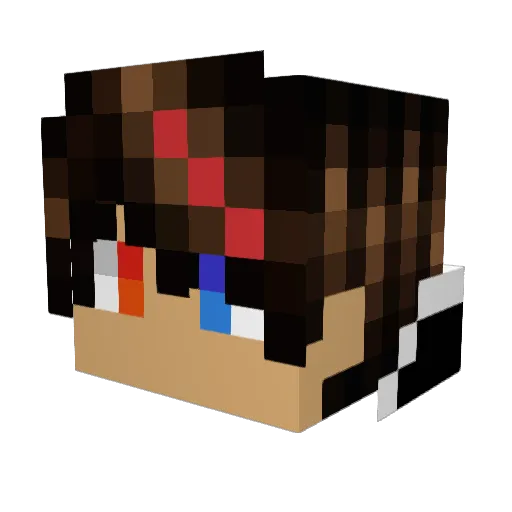 BlackDus Minecraft avatar head, 3D render