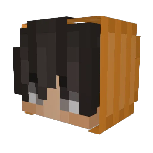 BlackFF Minecraft avatar head, 3D render