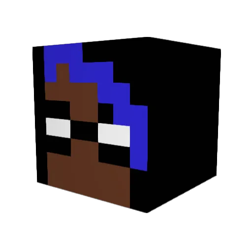 BlackFlameRose Minecraft avatar head, 3D render