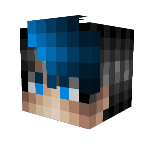 BlackForceRiggy Minecraft avatar head, 3D render