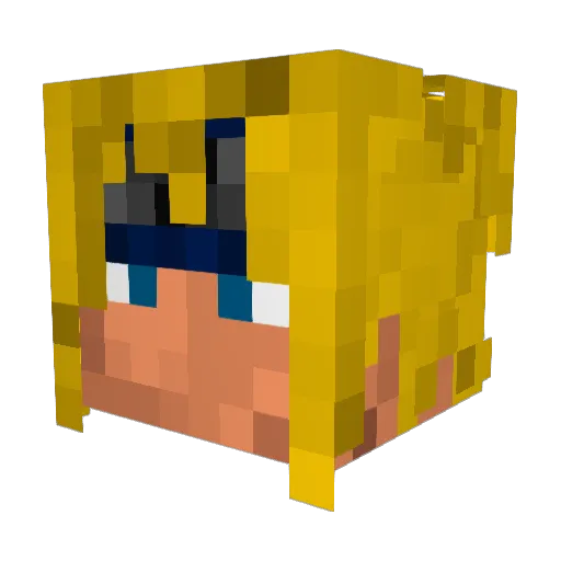 BlackFullMetal Minecraft avatar head, 3D render
