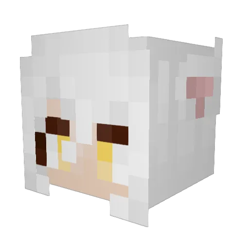 BlackHanekawa Minecraft avatar head, 3D render