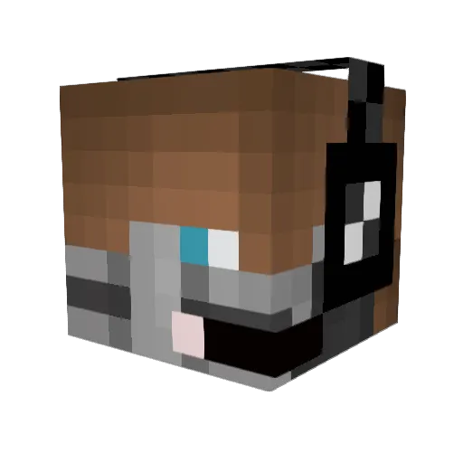 BlackHelmetBoy Minecraft avatar head, 3D render