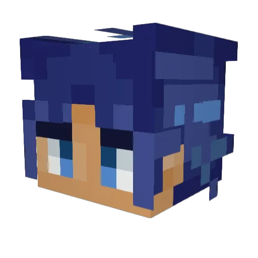 BlackHole117 Minecraft avatar head, 3D render